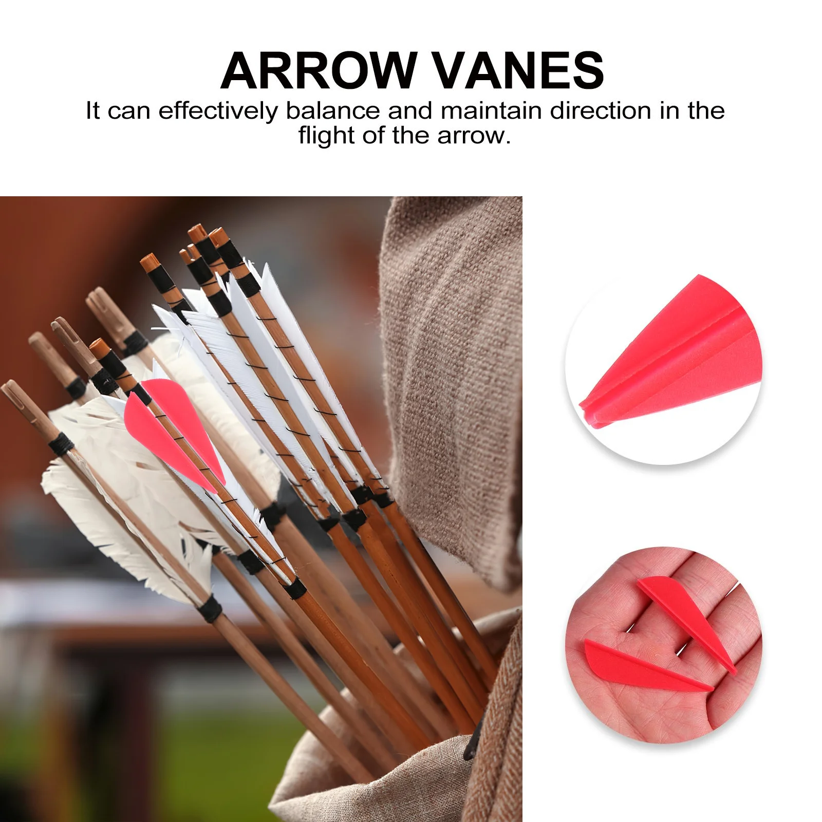 

50Pcs Archery Fletchings Rubber Fletchings for Arrows Strong Wear-Resistant Ideal for Personal and Professional Arrow Vane Wings