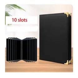 32X24.8CM For A4 PU Leather Menu Price List Cover With Clear Pockets