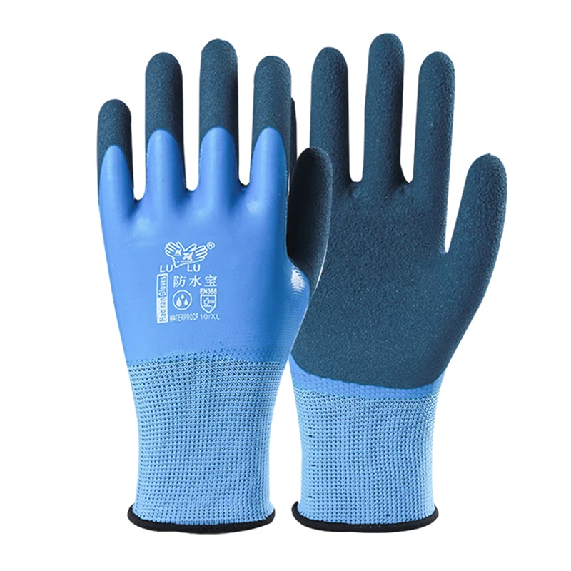 Latex Water Resistant Fully Coated Nylon Gloves Cold Resistant Gardening Gloves