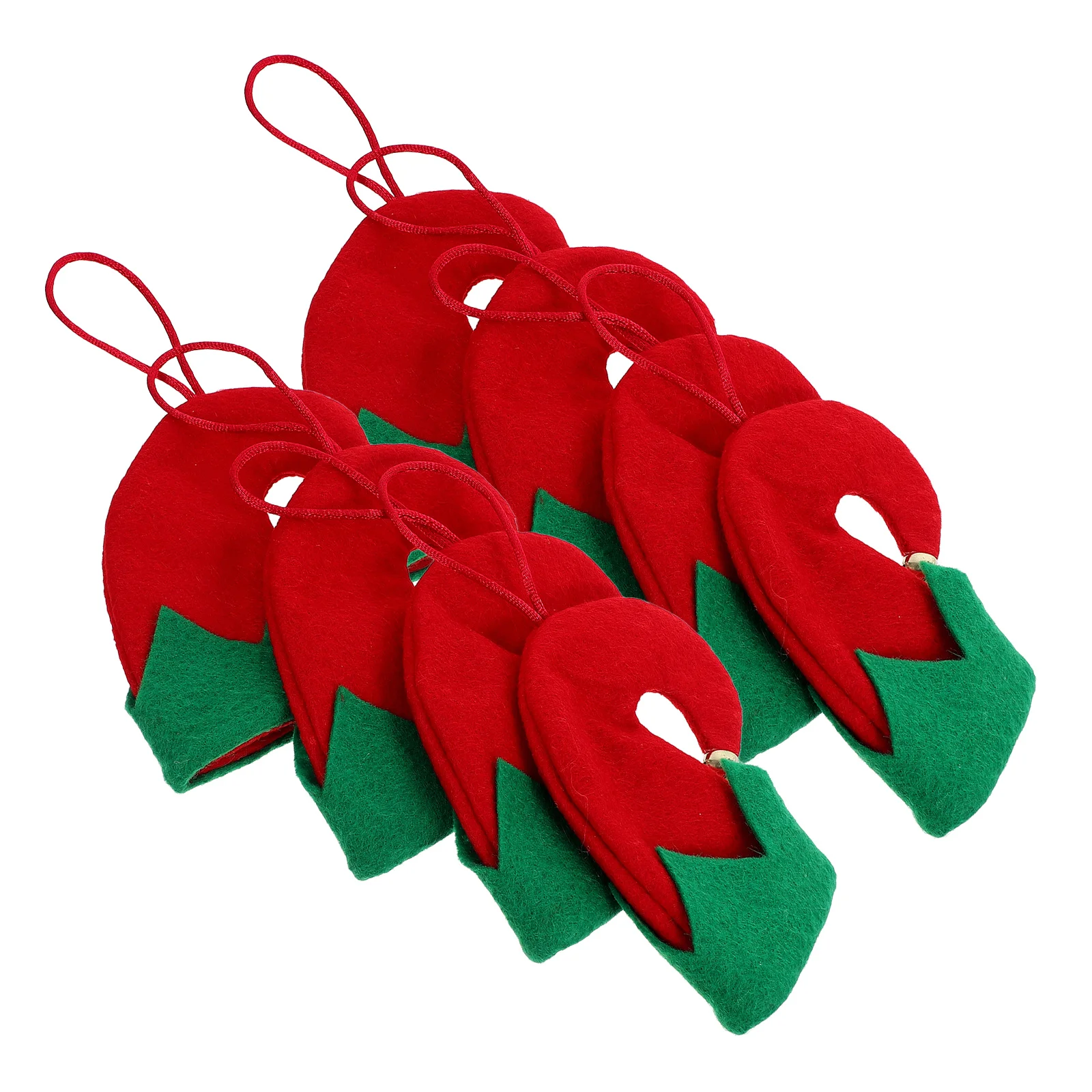 

8pcs Christmas Hat Tableware Set Cloth Elf Hats Cutlery Holder Bottle Cover Tree Ornaments Christmas Decorations Festive Party