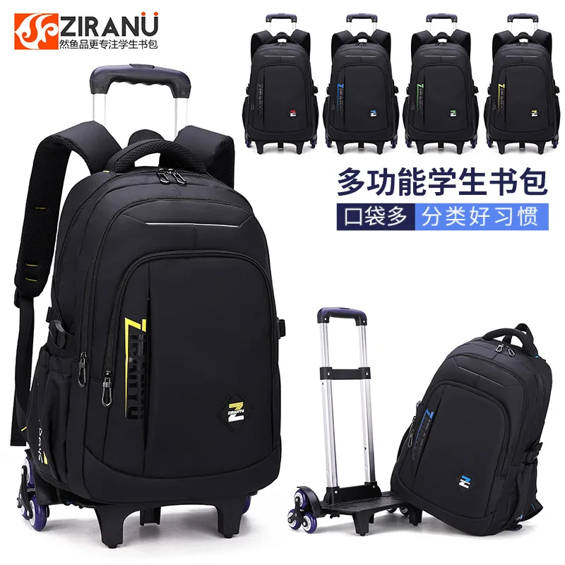 

Trolley Children School Bags With Wheels For Boys Mochila Kids Backpack Trolley Luggage backpack Escolar Backbag Schoolbag