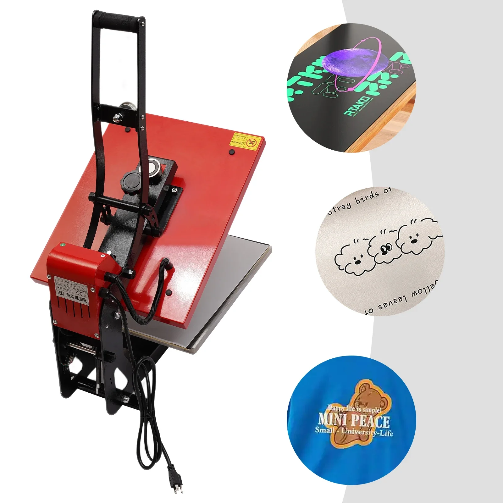 1600W Heat Press Machine 40×50cm Magnetic Semi-automatic T-Shirt Sublimation Transfer Printing