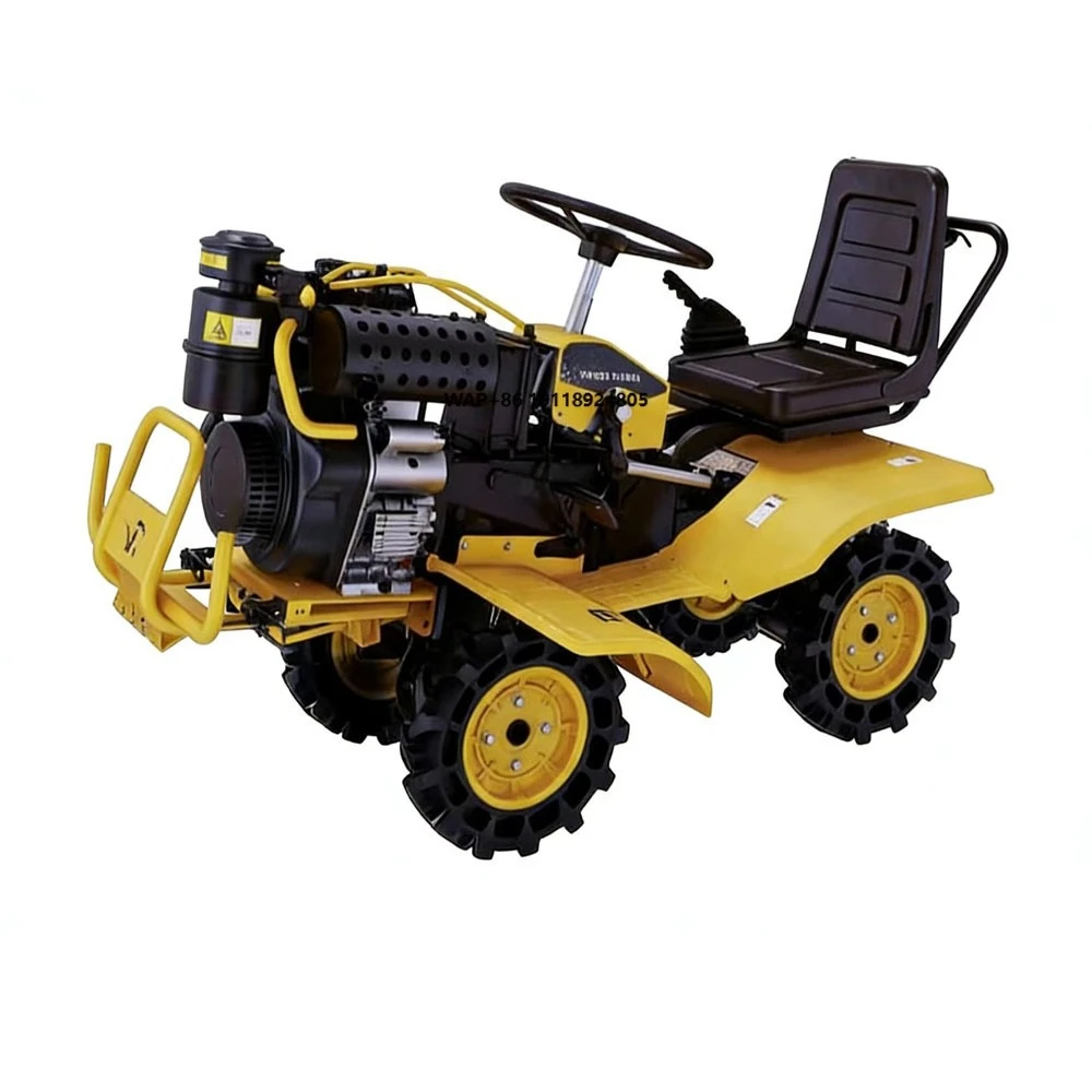 New Ride Micro Tillage Small Cultivator Multifunctional Four-wheel Drive Engine Agricultural Rotary Tiller 41in Working