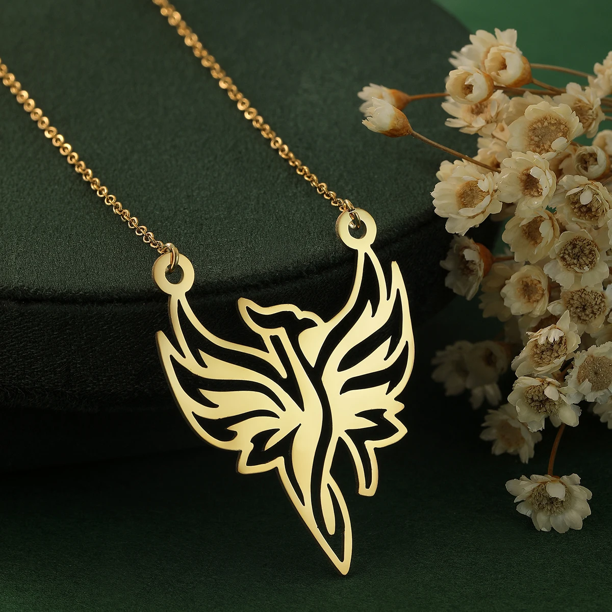 قلادة CHENGXUN-Phoenix للطيور النارية للرجال والنساء ، قلادة حيوانات ، مجوهرات الطيور ، فن الخط