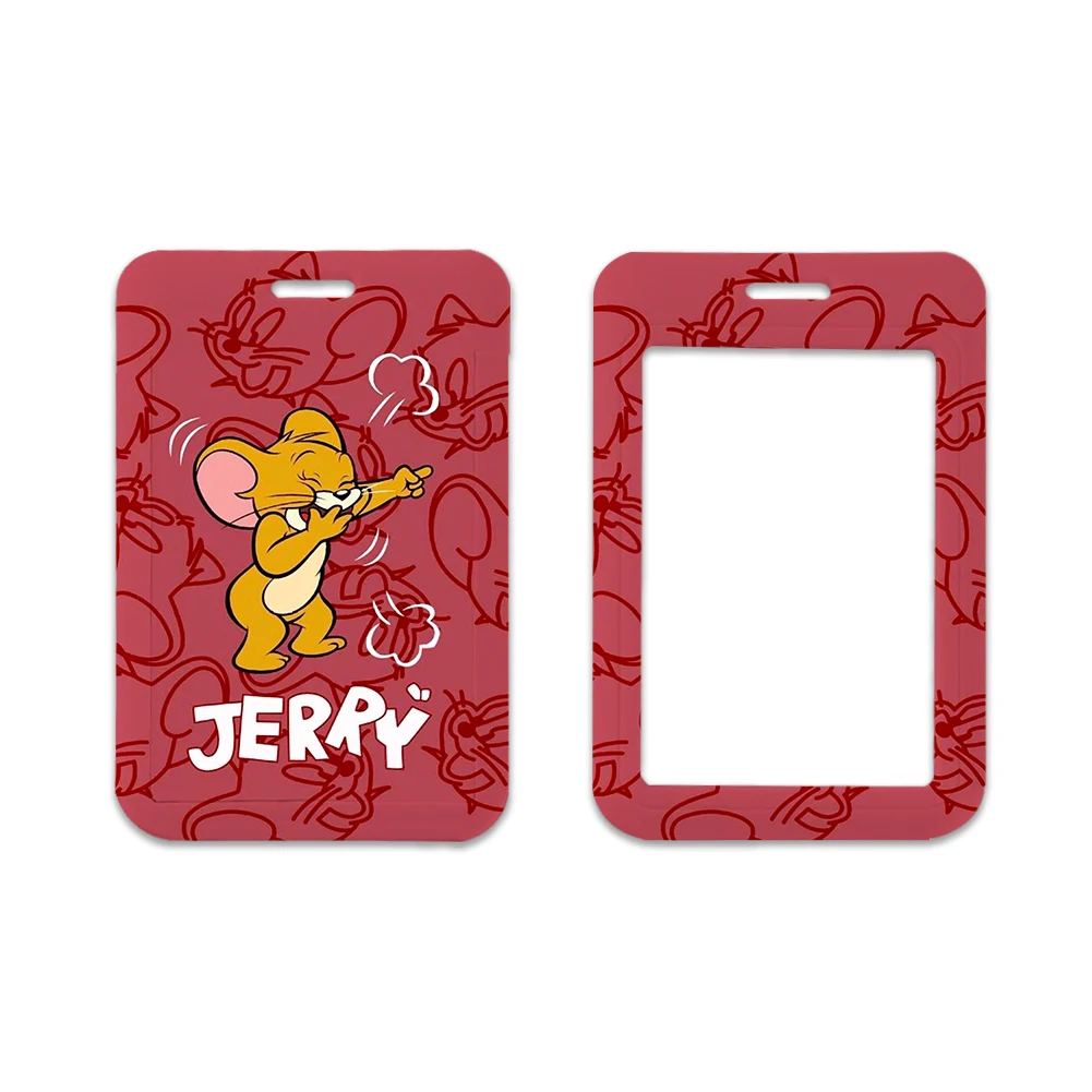 Hot Anime Cartoon Cat and Mouse Vertical Card Holder Work ID Badge Student Lanyard Classic Cartoon Tom Accessories