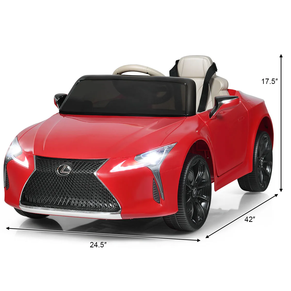 12V Kids Ride on Car Lexus LC500 Licensed Remote Electric Vehicle Red