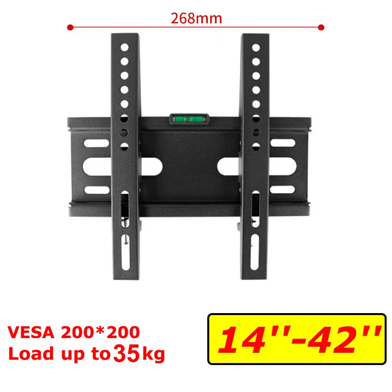 BEISHI Rack LED LCD TV soporte de montaje en pared inclinación ajustable fortalecer soporte para 14 ''-42'' carga hasta 35kg VESA 200*200mm