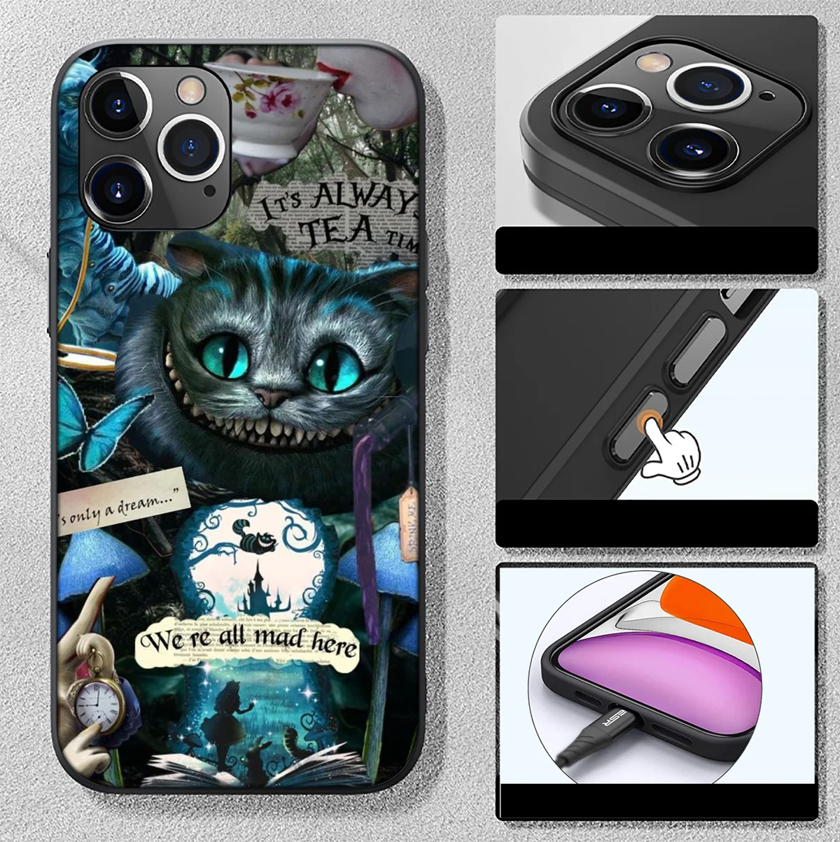 HA8 Alice in Wonderland Cat Soft Case for Realme C3 C2 3 3i 5i 5 6s 6 7 8 8i 9i Pro