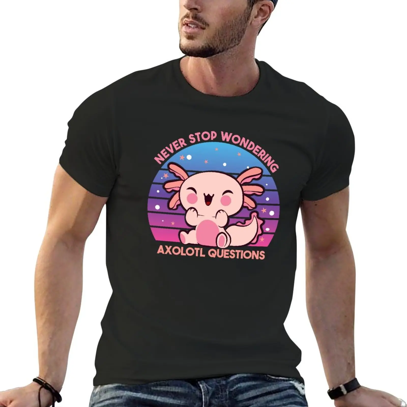 New Never Stop Wondering Axolotl Questions T-Shirt custom t shirt sublime t shirt mens t shirts casual stylish