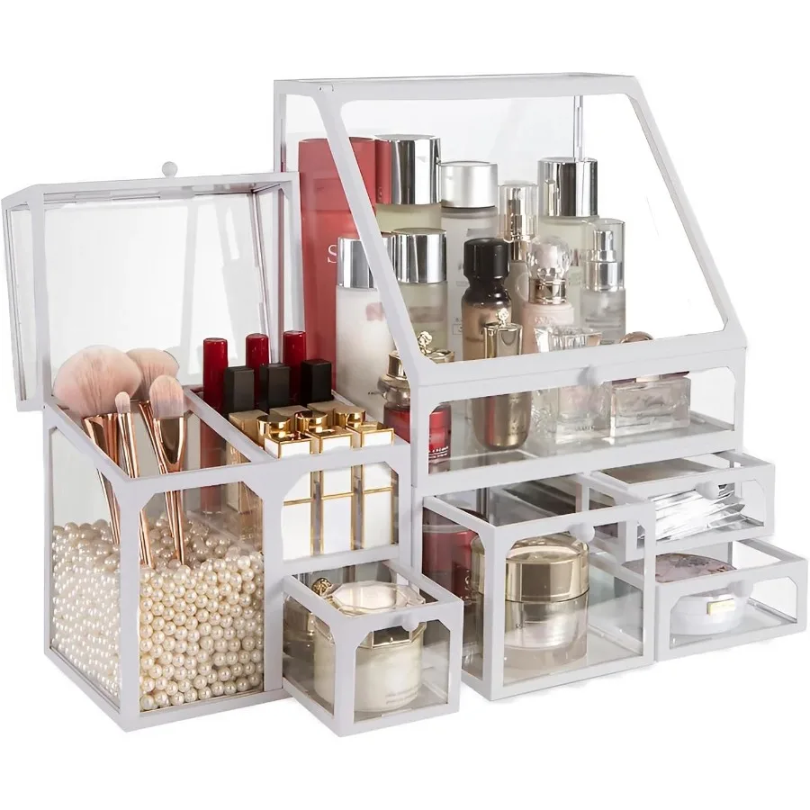 

Glass Makeup Orgazer Multi-Functional wit Pearl Makeup Orgazer wit Ders for atroom Vaty Orgazer Skincare Lipstick ruses