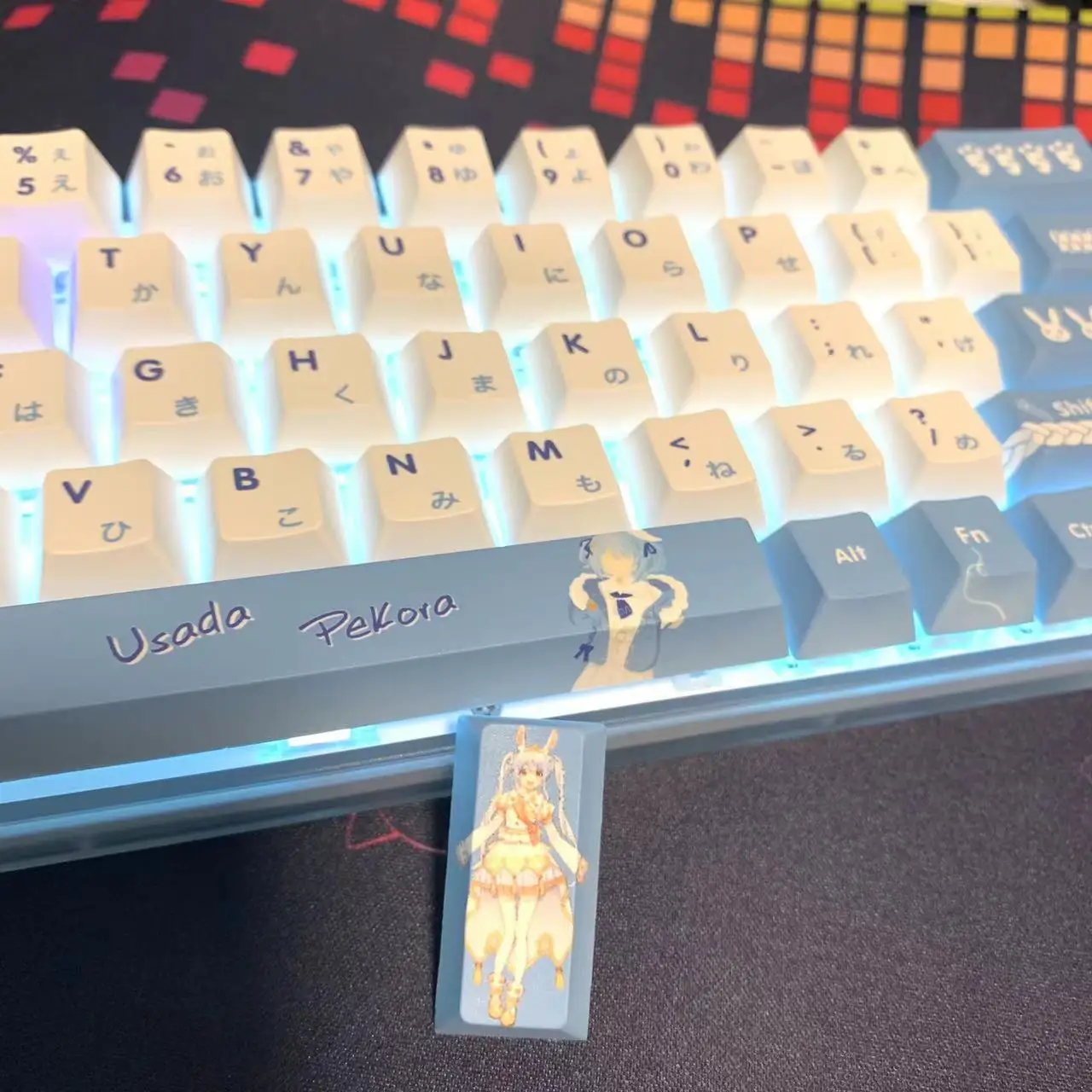 Imagem -03 - Usada Pekora Hololive Vtuber Key Cover Pbt Dye Sublimação Cherry mx Cruz Eixo Switch Keycap para Teclado Mecânico