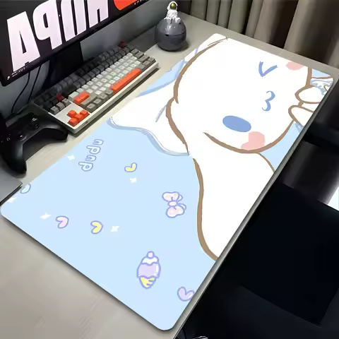 Kawaii Blue Bowknot Mouse Pad Laptop Cinnamoroll Extended Soft Desk Mat Gaming Accessories Mousepad PC Anime Sanrio Keyboard Rug