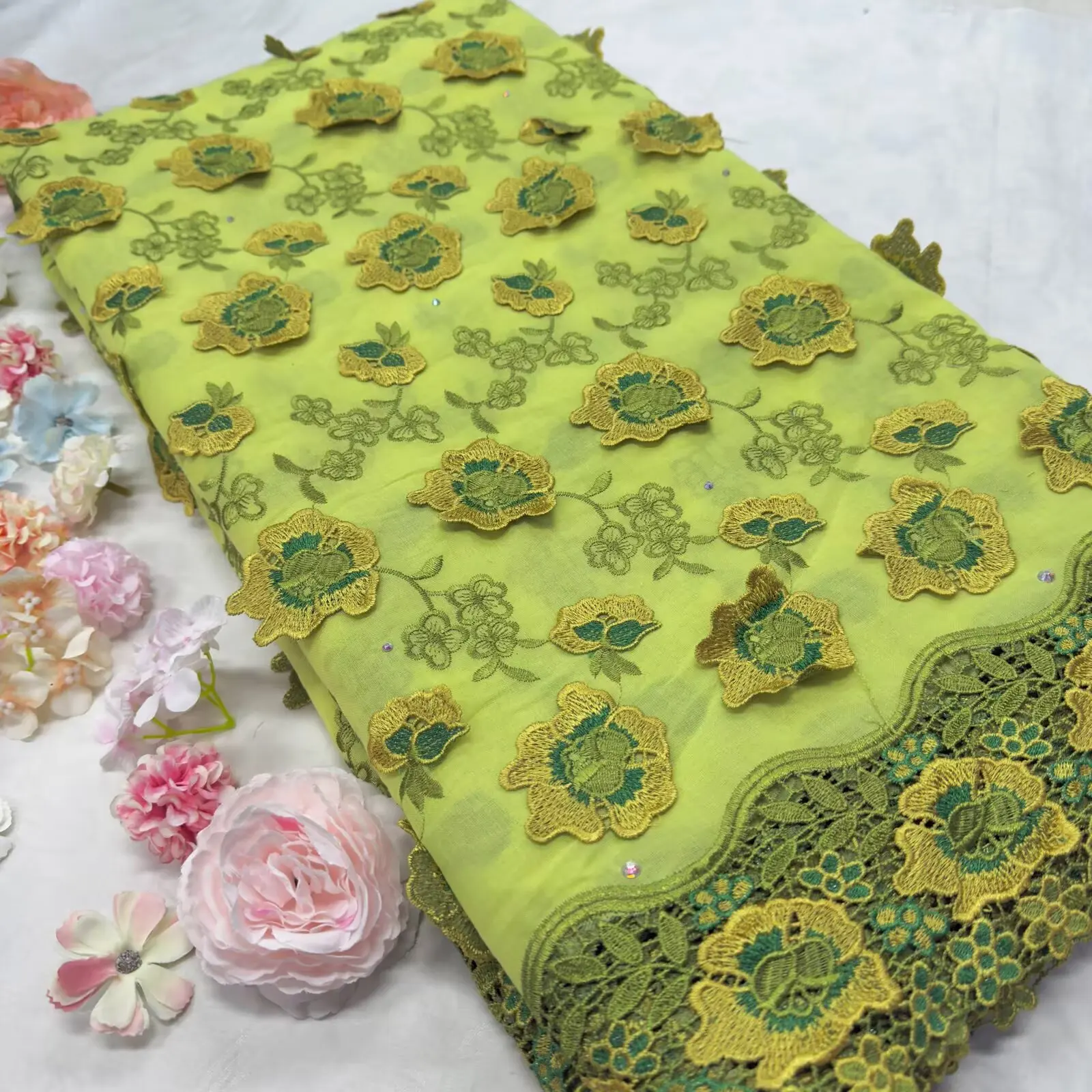 

Швейцарское кружево 3D гипюр с камнями 2026: Горячая распродажа, африканское, нигерийское, французское, для высококачественных свадебных и вечерних платьев для невест