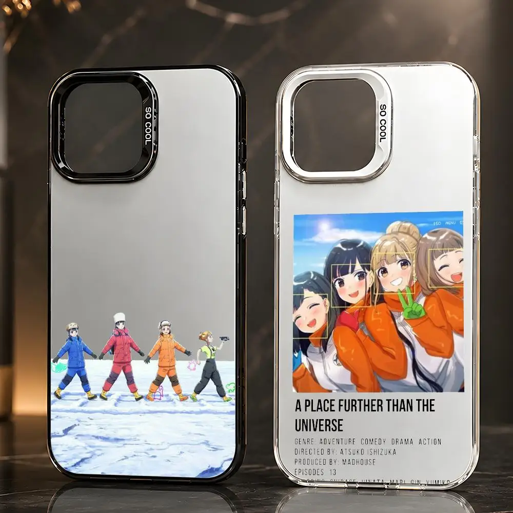 Coque de téléphone Anime A Place Further Than, en TPU irisé, douce au toucher, protection intégrale pour iPhone 11 12 13 14 15 16 17 Pro Max