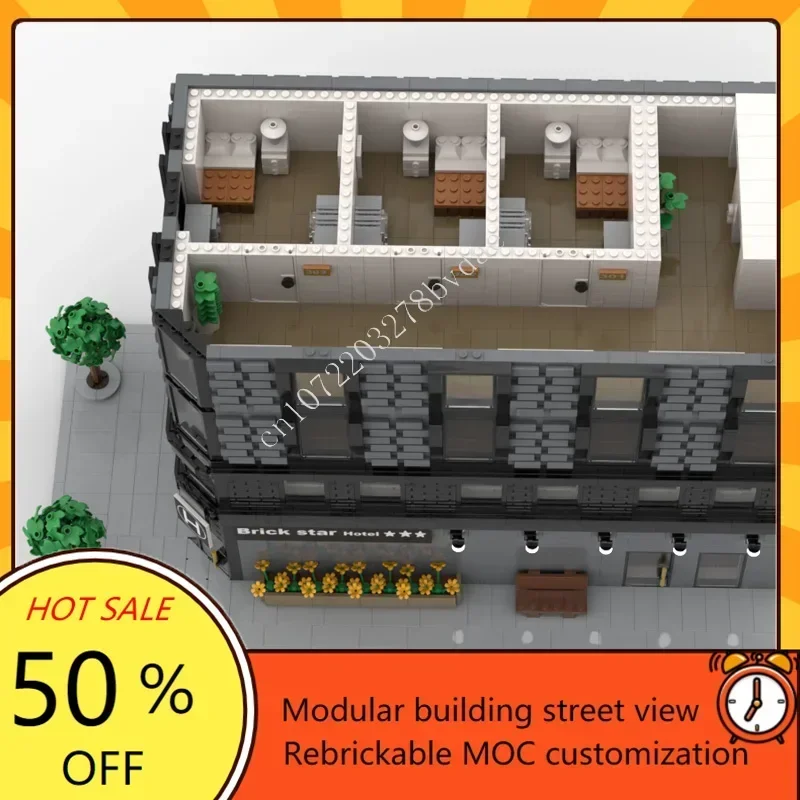 10092PCS Large Hotel Modular MOC Creative street view Custom Puzzle Architecture DIY Education Assembly Model Toys Gifts view 4