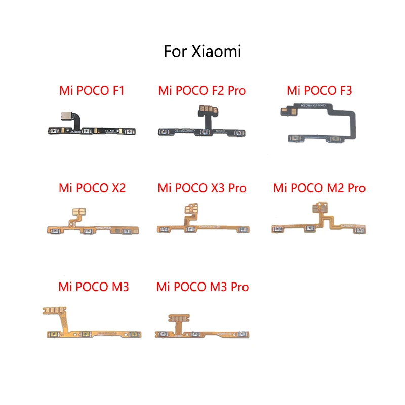 Power Button Switch Volume Mute Button On / Off Flex Cable For Xiaomi Mi POCO F1 F2 Pro F3 X2 X3 NFC M2 Pocophone M3