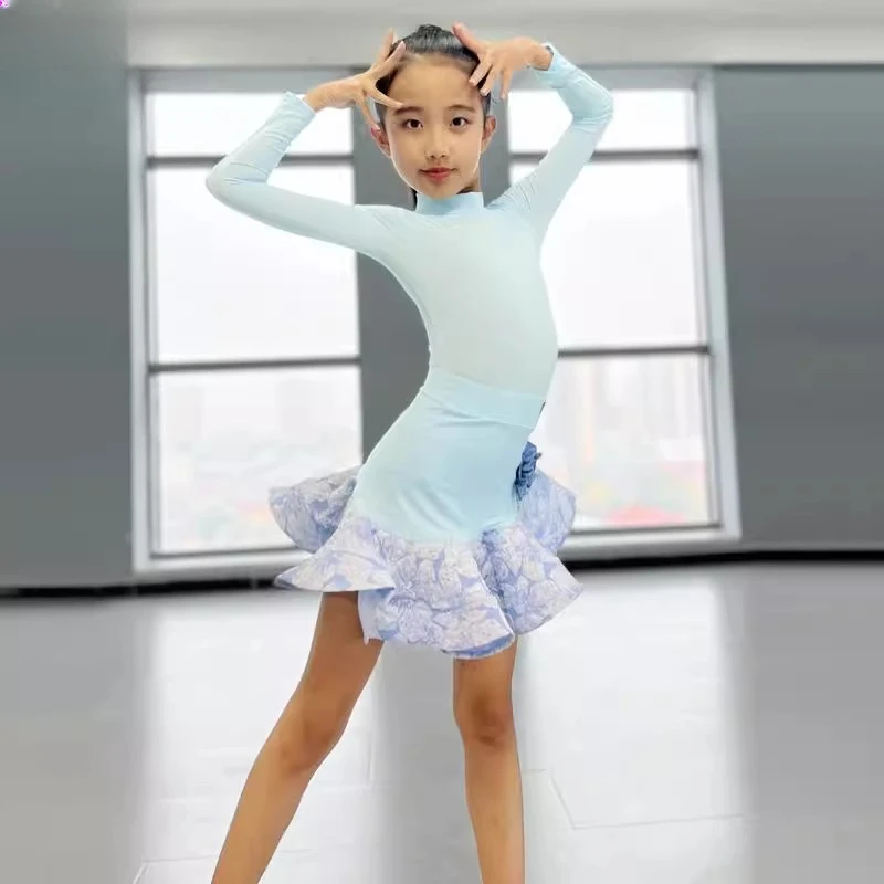 ملابس ممارسة الرقص اللاتيني للأطفال للفتيات ملابس أداء الرقص الاحترافي ملابس الرقص اللاتيني للفتيات