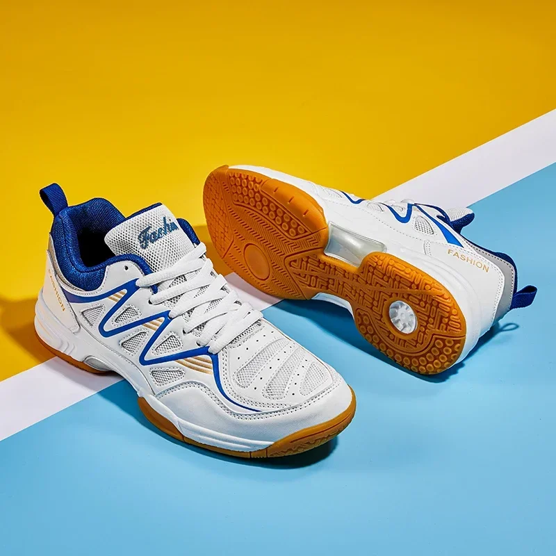 Professionele Mannen Badminton Training Ademend Tafeltennis Schoenen Voor Mannen Wit Grote Maat 47 48 Jongen Badminton Schoenen Q211