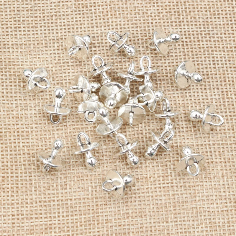 30pcs Charms baby pacifier binky teether 14x10mm handmade Craft pendant making,Tibetan Silver Plated,DIY for bracelet necklace