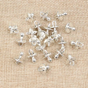 30 Stcs Charms Baby Schnuller Binky Biss 14x10 mm handwerklicher Handwerksanhänger, silber -mit Tibetaner, DIY für Halskettenarmband 10 Hauptverkauf Pingon Bebe - №4