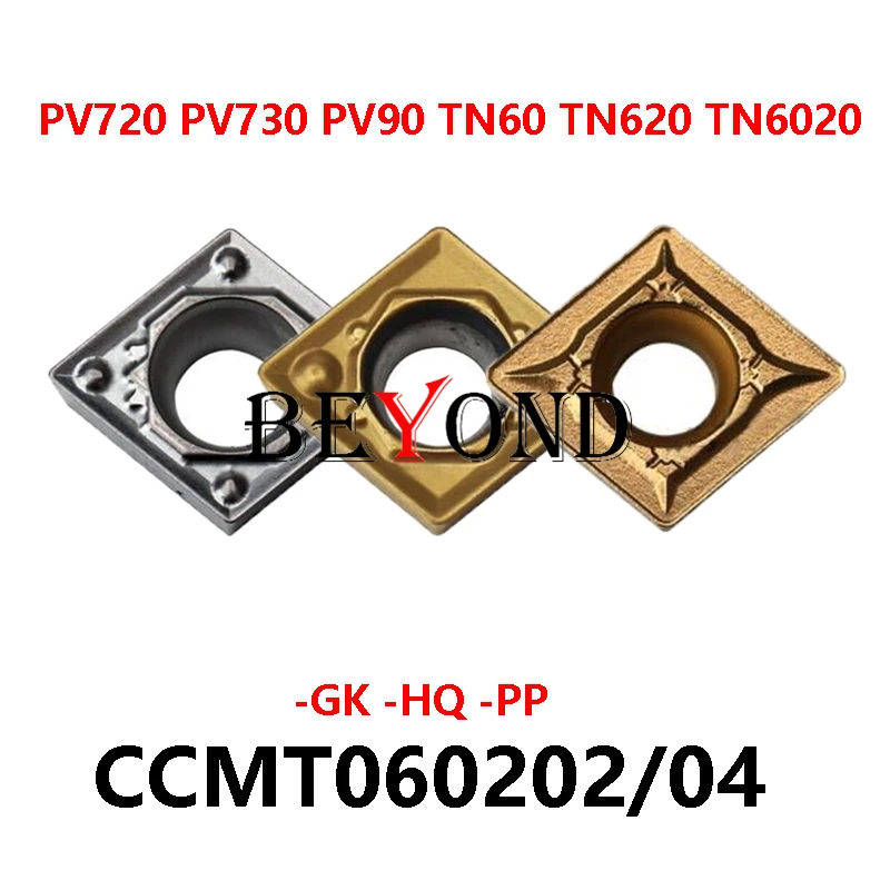Inserções de Carboneto Ccmt Ccmt060202 Ccmt060204hq Pv720 Ccmt060202hq Tn60 Ccmt060202pp Pv730 Ccmt060204gk Tn620 Ccmt060204pp Tn620