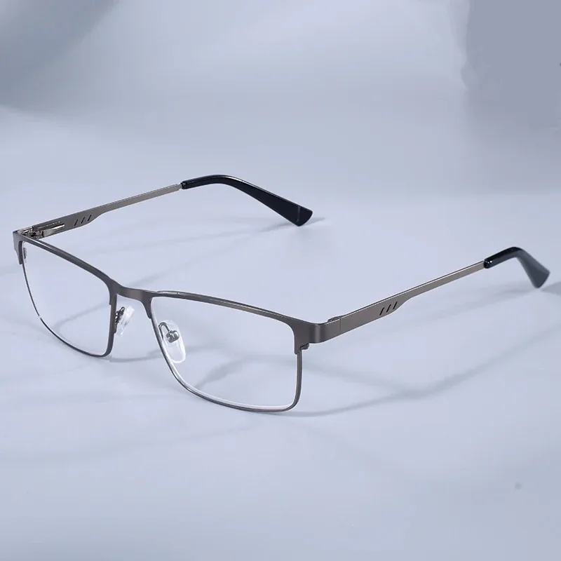 +0,75 1,25 1,5 1,75 2,0 2,25 2,75 Anti-Blaulicht Herrenbrille Quadratischer Metallrahmen Große Lesebrille Presbyopie-Brille Gafas Lectura