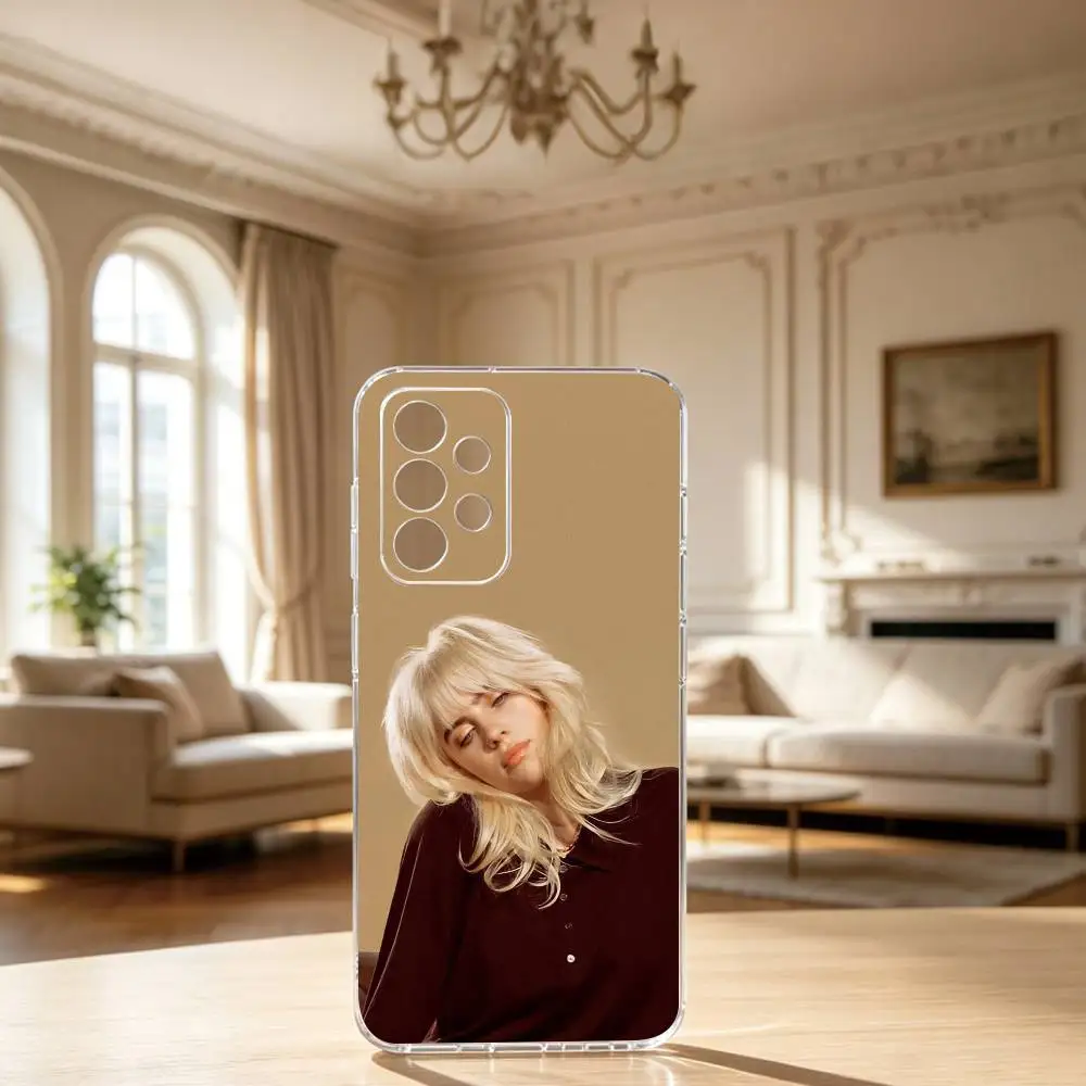 R-Rapper B-Billie E-Eilish Phone Case Transparent Silicone Soft For Samsung S25,S24,S21,S22,S23,S30,Ultra,S20,Plus,Fe Gift