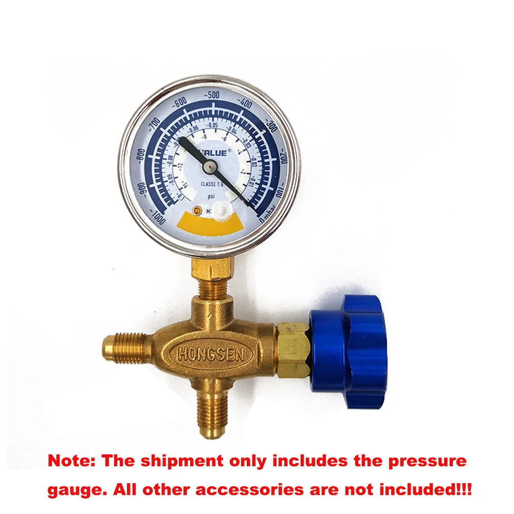 63mm Vacuum Gauge Pressure Gauge Accurate Air Gauge Instrument for Vacuum Pump 0-14psi Dial Display G1/8in Connector