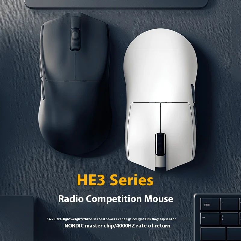 Irok He3 Gaming Mouse Wireless Tri Mode Paw3395 Lightweight Ergonomics Long Battery Life Customized Gaming Mouse