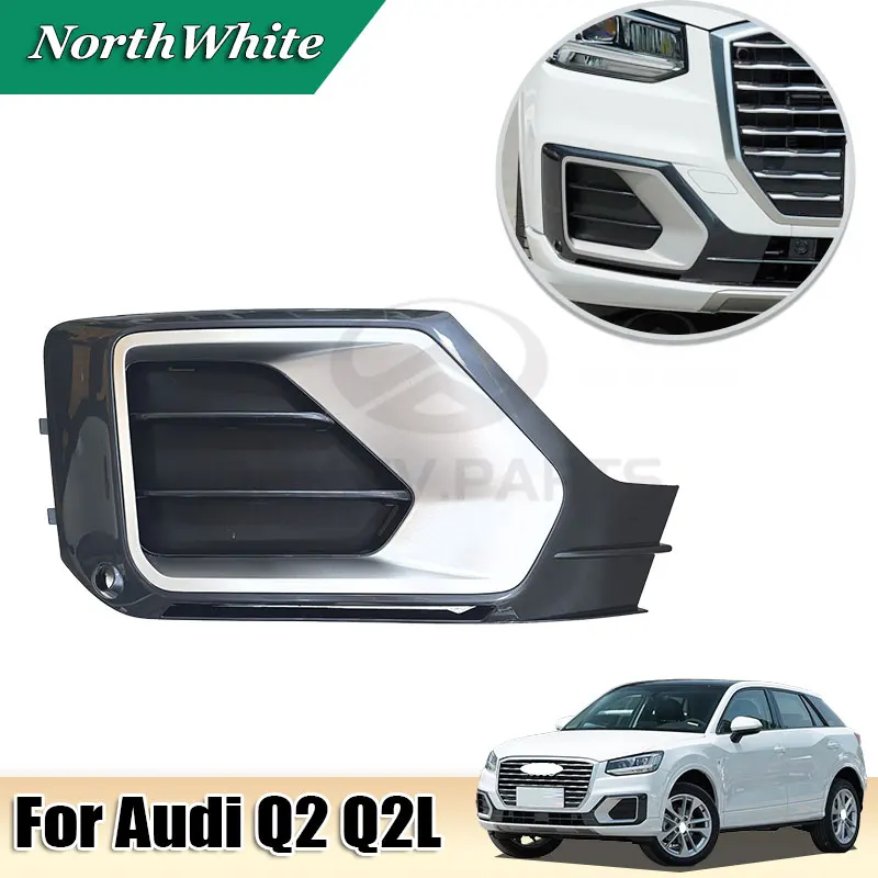 

For Audi Q2 Q2L 2018-2021 Front Bumper Grille Fog Lamp Cover