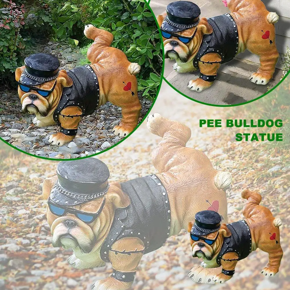 Garden Dog Pees Resin Statue For Outdoors Yard Decor Statue Microlandscape Home Garden Decoration Park Art M4K2