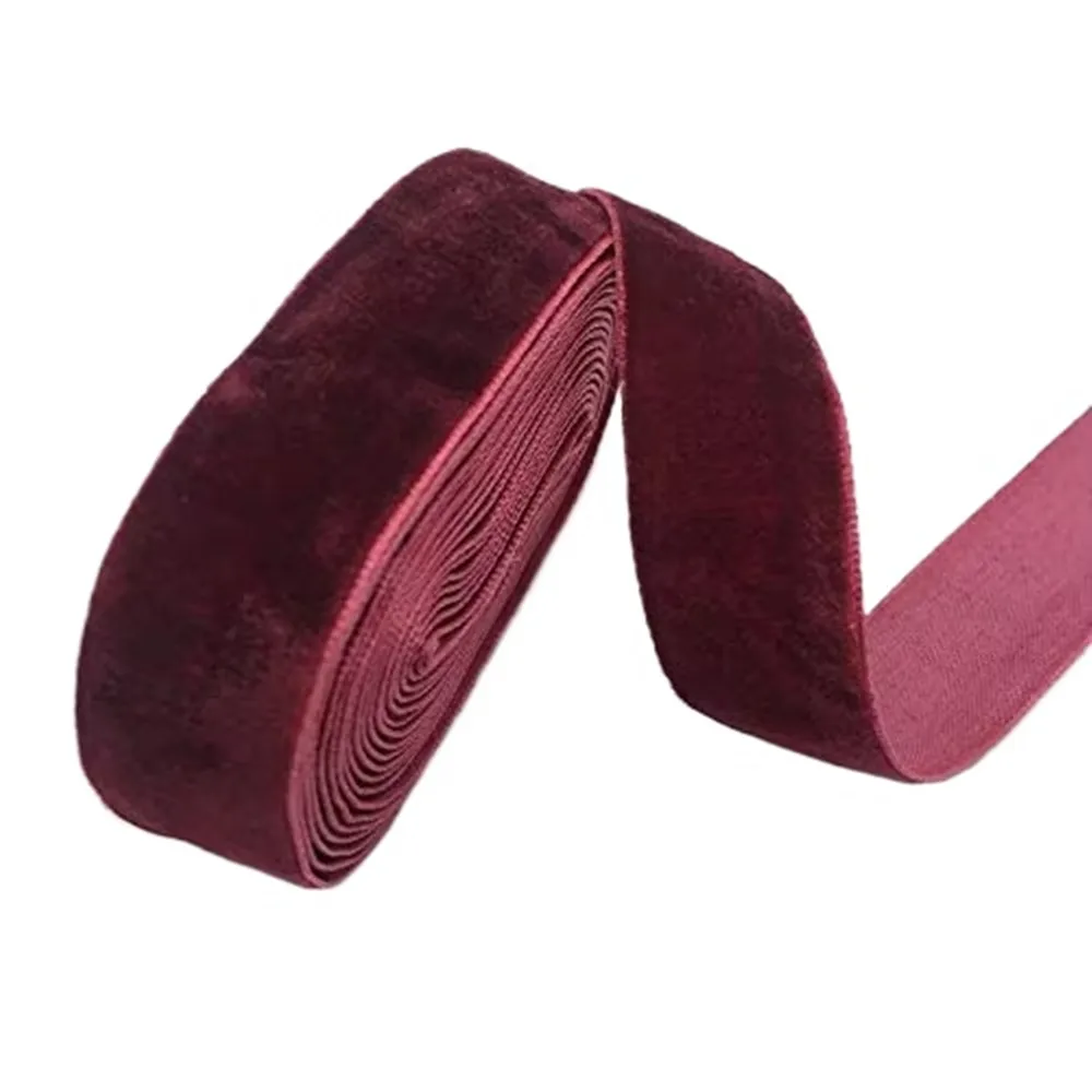 3/8“ Velvet Ribbon for Bows Choker Craft Spool Craft Band for Christmas Wedding Wrapping DIY Burgundy