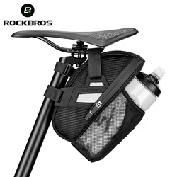 ROCKBROS Rainproof Bike Saddle Bag Bicycle Rear Bags With Water Bottle Pocket Bicycle Reflective Pouch Back Seat Tail Bag