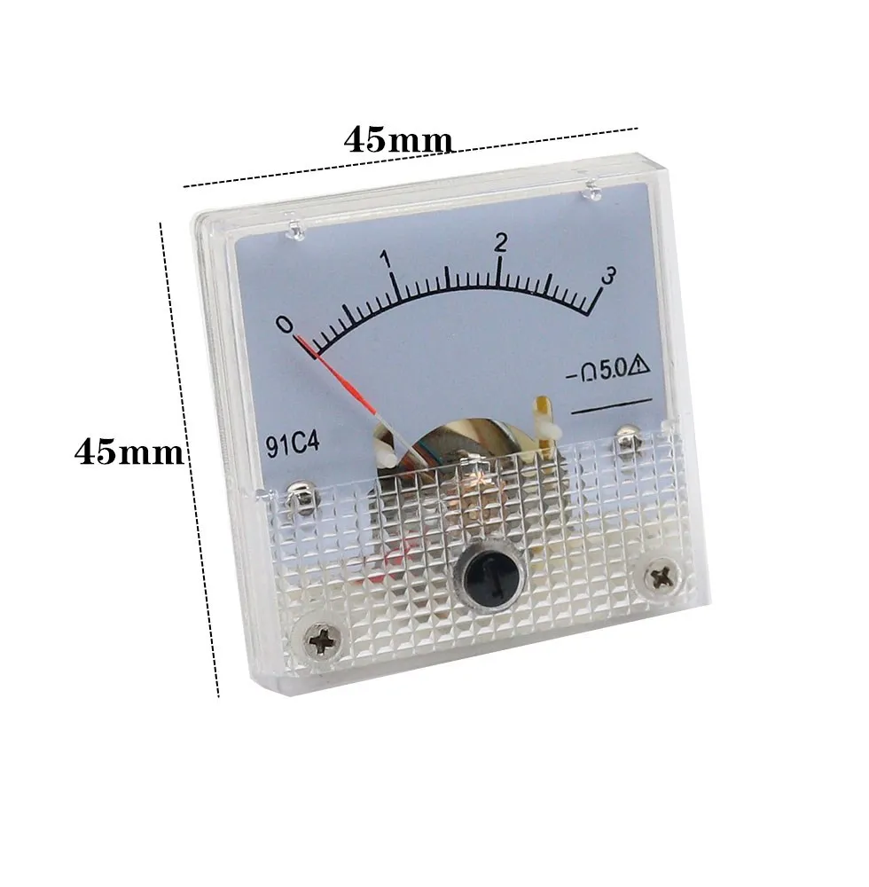 91C4-UA DC Microammeter 50UA 100UA 200UA 300UA 500UA Analog Mechanics Plate Table Pointer Type Ammeter 45*45mm