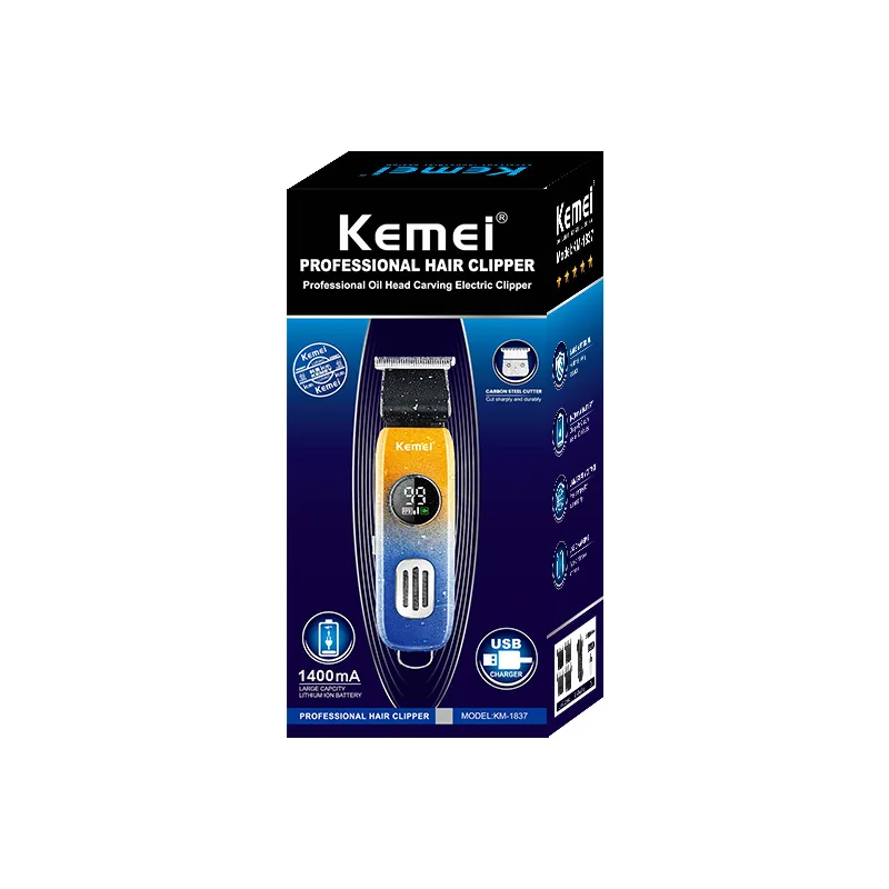 Kemei KM-1837ที่ตัดขนไฟฟ้ากันน้ำสำหรับผู้ชายแบบมืออาชีพชาร์จไฟได้