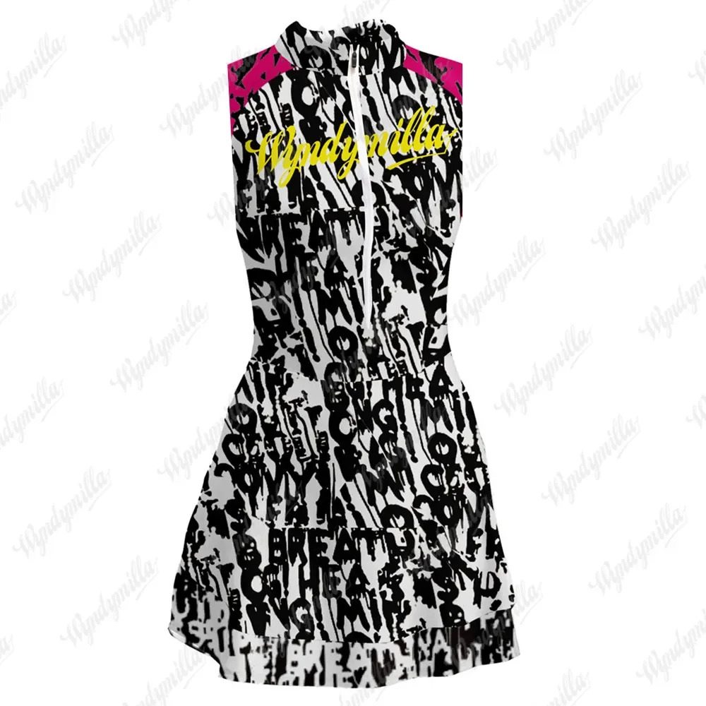 Women's Cycling Jersey Skinsuit Skirt Roupa Ciclismo Feminina Sleeveless Tank Top Jumpsuit Dress Triathlon Little Suit