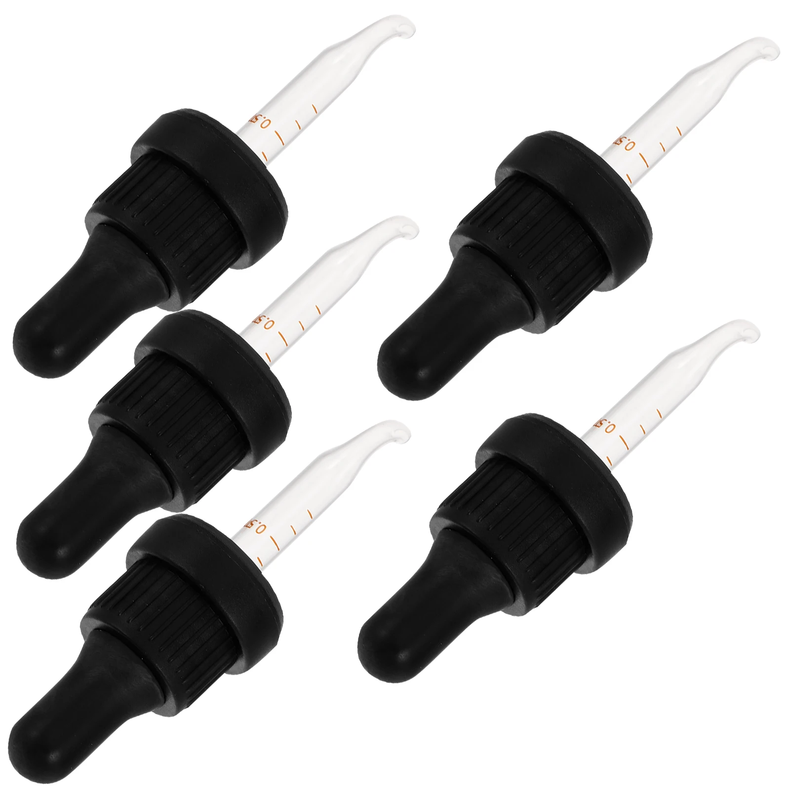 

5pcs Amber Oil Dropper Cover Vintage Essential Roller Bottle Plastic Accessories Precision Graduated Tip Leakproof Portable
