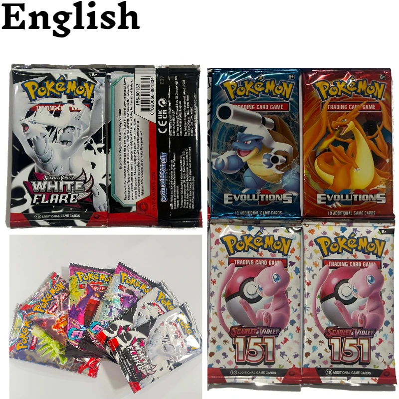 

Pokemon English Black Bolt White Flare SUN&MOON Booster Packs - 4 Packs (40 Pcs)Battle & Transaction Cards, Perfect Gift