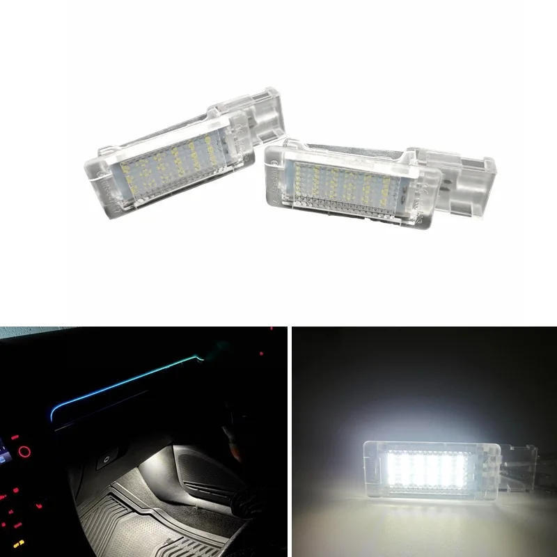 

2 шт. автомобильные светодиодные внутренние фонари для ног для Volkswagen Tourareg Tiguan Sharan Scirocco Polo Passat Jetta Golf 5 6 под дверным освещением