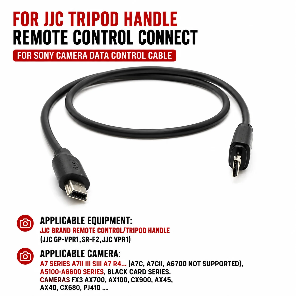 Para JJC vpr1 cable Mini a Multi Video remoto Cable para cámara Sony Handycam GP-vpr1 para jjc sr-f2 Mini a Multi Cable remoto