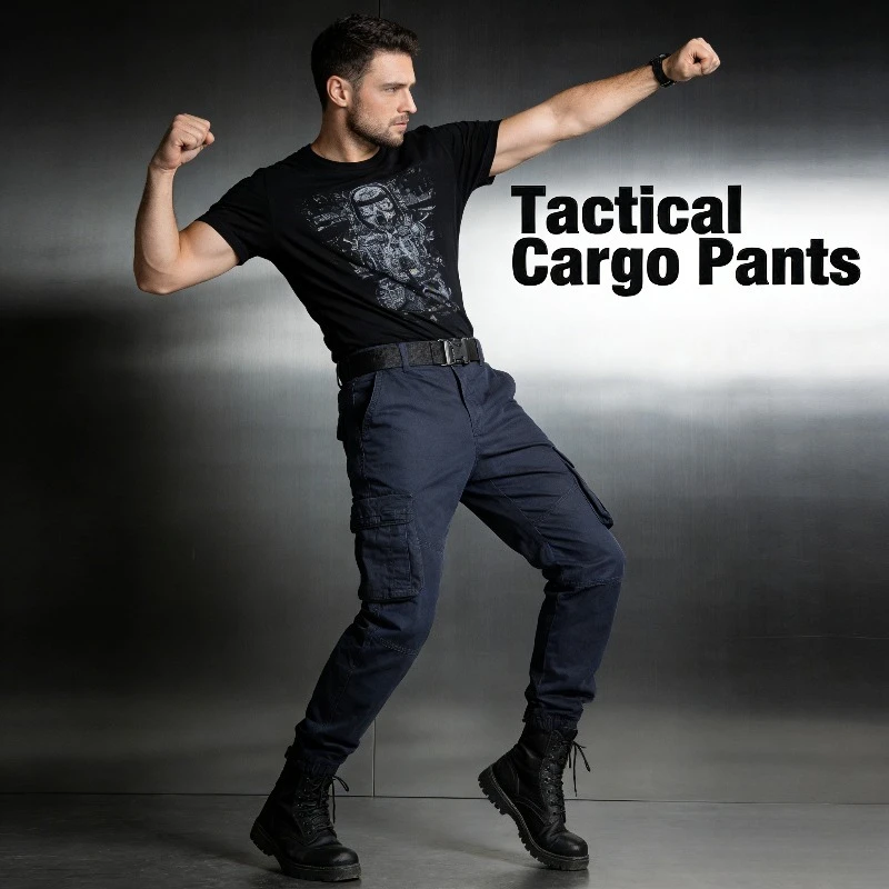 

Мужские брюки карго прямого кроя с множеством карманов, рабочие брюки, повседневные свободные длинные брюки для активного отдыха, с эластичным поясом