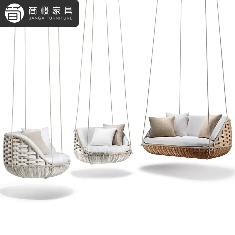 Villa Balcony Rocking Chair Terrace Hanging Rattan Hanging Basket Internet celebrity Homestay Bird's Nest Bed 3