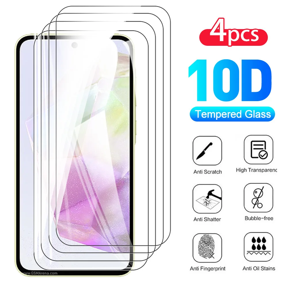 4PCS 9H Tempered Film Case Galaxy Protection Glass For Samsung A35 A 35 35A 5G Safety Screen Protector SM-A356B