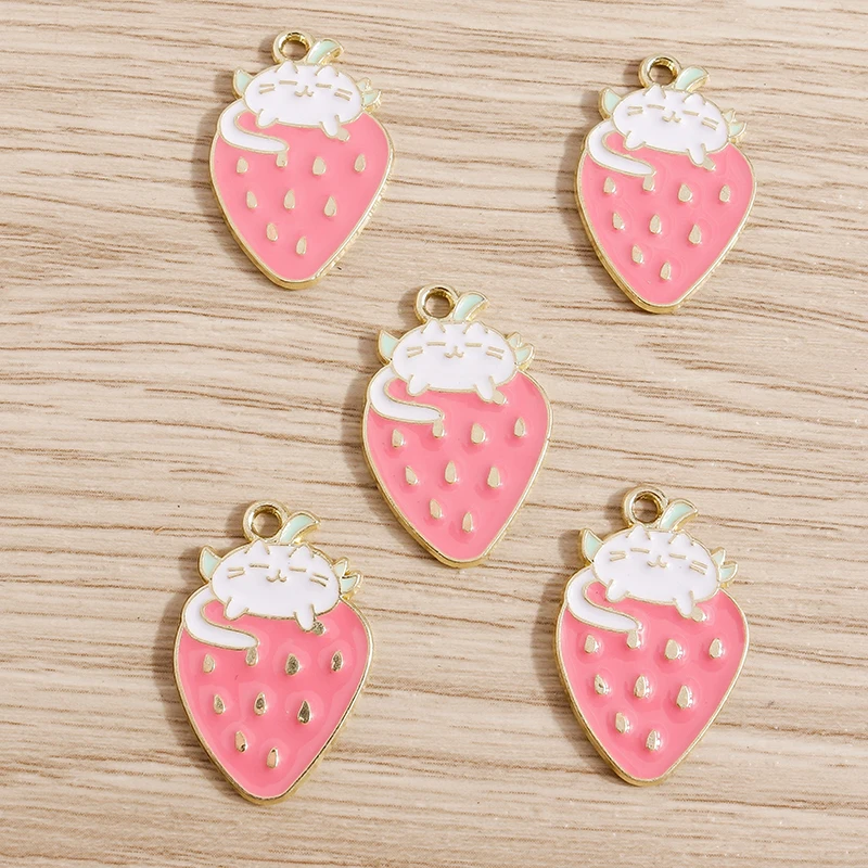 10 teile/los Cartoon Emaille Tier Katze Charms für Frauen DIY Ohrringe Anhänger Halsketten Handgemachte Armband Dekoration Schmuck Machen – Detail 28
