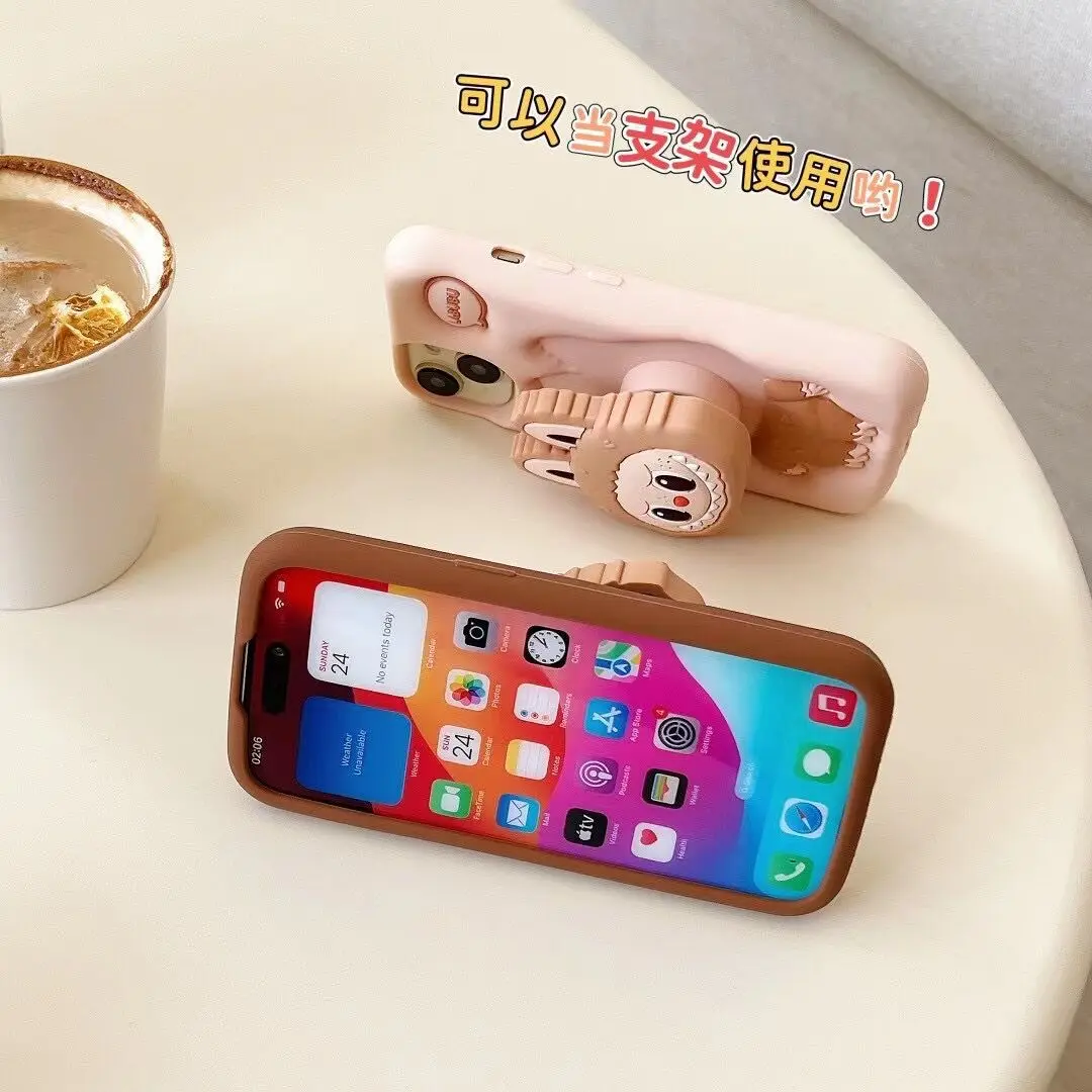 New Kawaii Labubu Cell Phone Cases Cartoon Sanrio Cute for iPhone15promax for iPhone13pro case 14pro Anti-slip 15pro