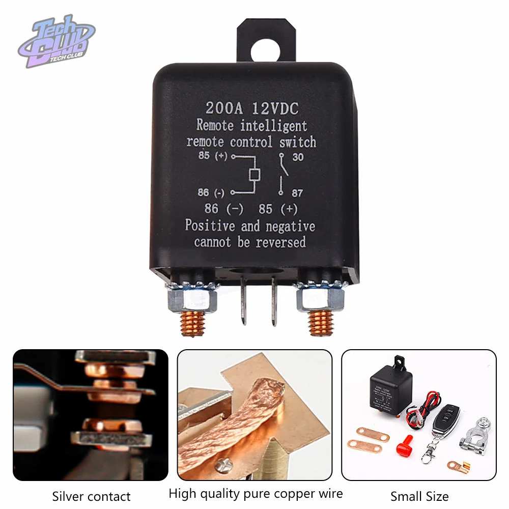 12V 200A Universal Battery Switch Relay Integrated Wireless Remote Control Disconnect Cut Off Isolator Master Switches