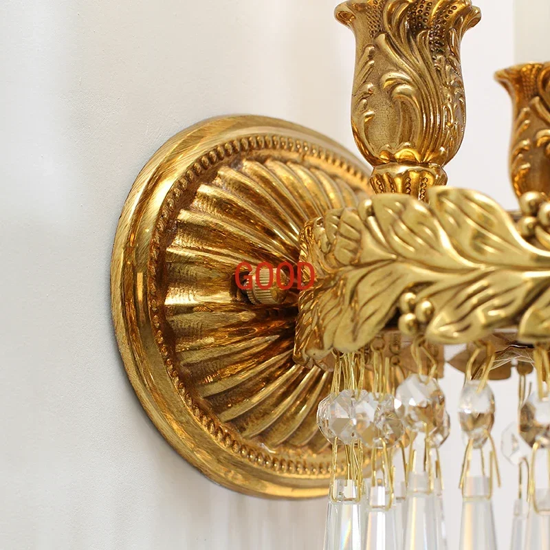 for european rococo palace stair lamp classic solid brass candle lighting lantern wall bracket light fitting