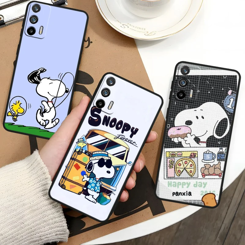 جراب سيليكون أسود لـ oppo realme gt3 2 c55 c33 c35 c30s c31 x3 x2 q5i q3s c21y pro