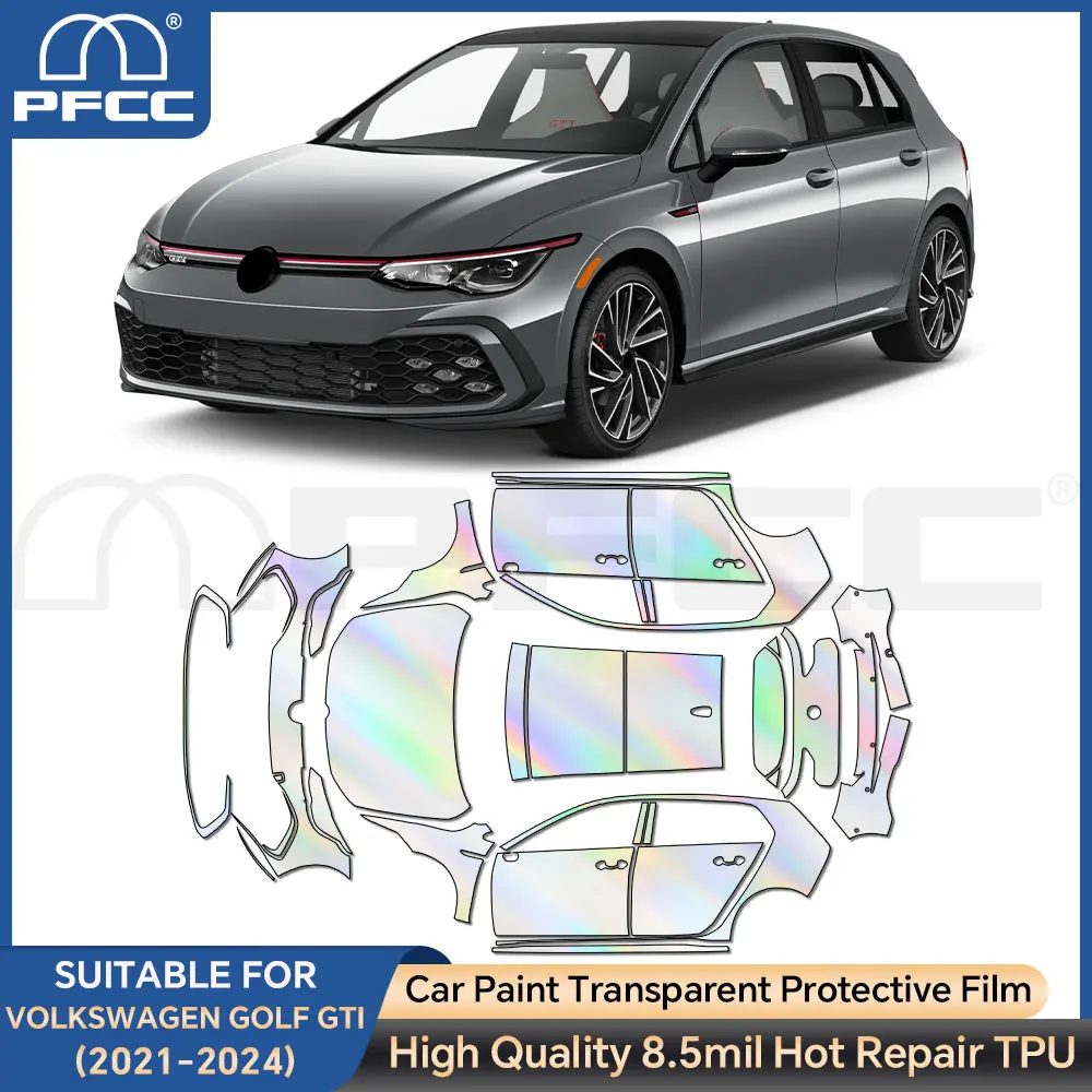 

Для Volkswagen GOLF GTI2021-2024 Pre-ut PPF прозрачная защитная пленка для автомобильной краски, наклейка на кузов автомобиля, комплект пленки, наклейка против царапин