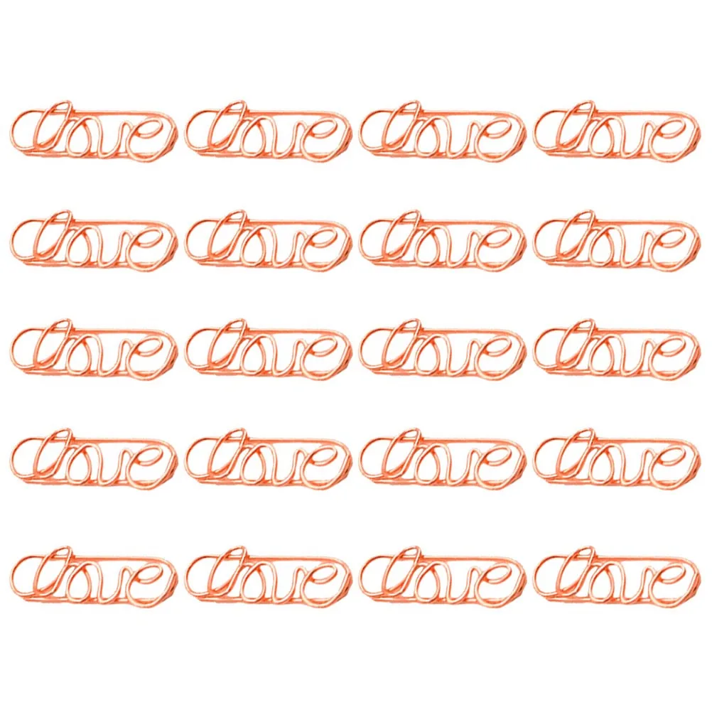 20Pcs Photo Clips Paper Clamp Rose Golden Book Mark Pins Strong Metal Note Clip for Office Home Dorm Room Decoration Use